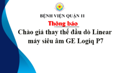 Thông báo chào giá thay thế đầu dò Linear máy siêu âm GE Logiq P7